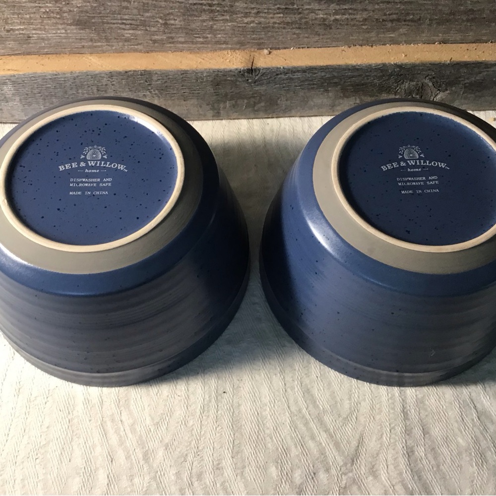 Bee & Willow Blue Speckled Cereal Bowls Set of 2 - Picture 3 of 5